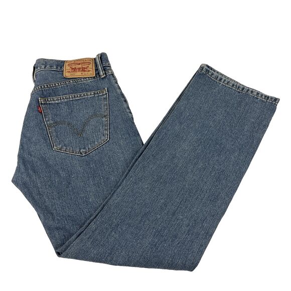 Vintage Y2K Levi’s 505 Jeans Size 32x32 Blue Denim Straight Fit 100% Cotton - Picture 2 of 8
